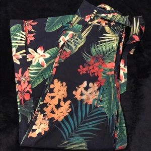 Floral wide leg pants